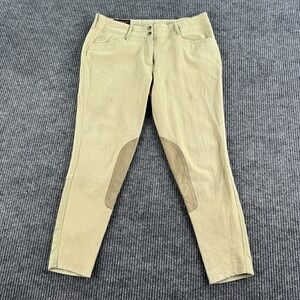 Ariat Riding Pants Women 32 Tan Breeches Suede Knee Patch Equestrian Horse
